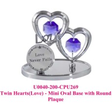 Twin Hearts(Love)-Mini Oval Base With Round Plaque						 										