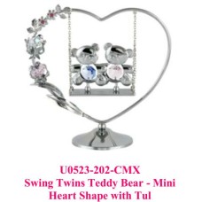 Swing Twins Teddy Bear-Mini heart shape w/Tul									 										
