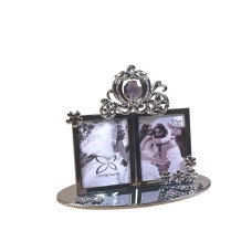 Pocket Carriage-Double Mini Picture Frame w/Fancy 										