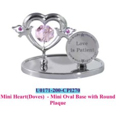 Mini heart(Doves)-mini oval base with round plaque									 										